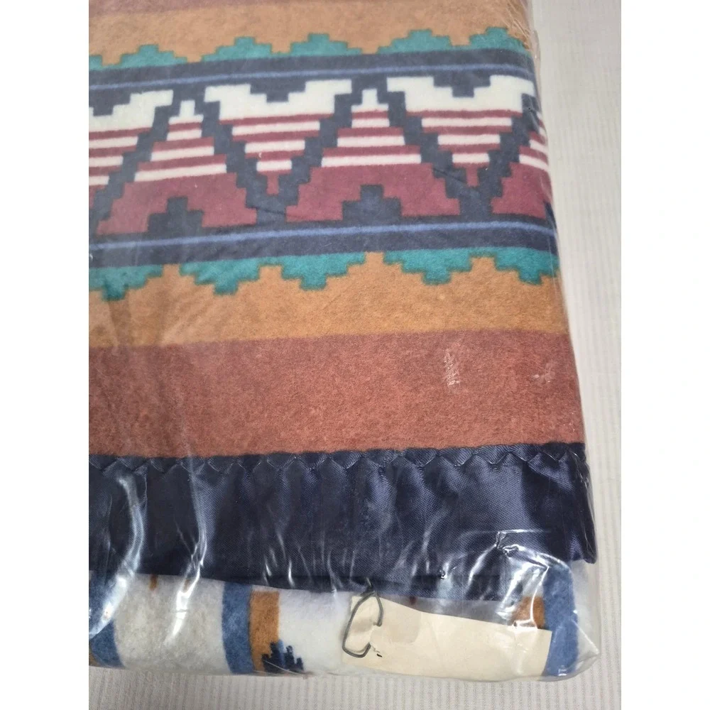 Vintage Cannon Tucson Blanket Southwestern Geometric Full/Twin 72x90 Made in USA